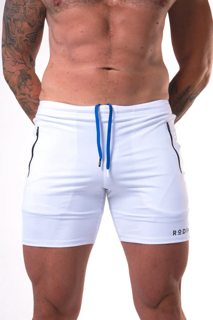 Man wearing the Diesel short functional athlete of color white#color_white