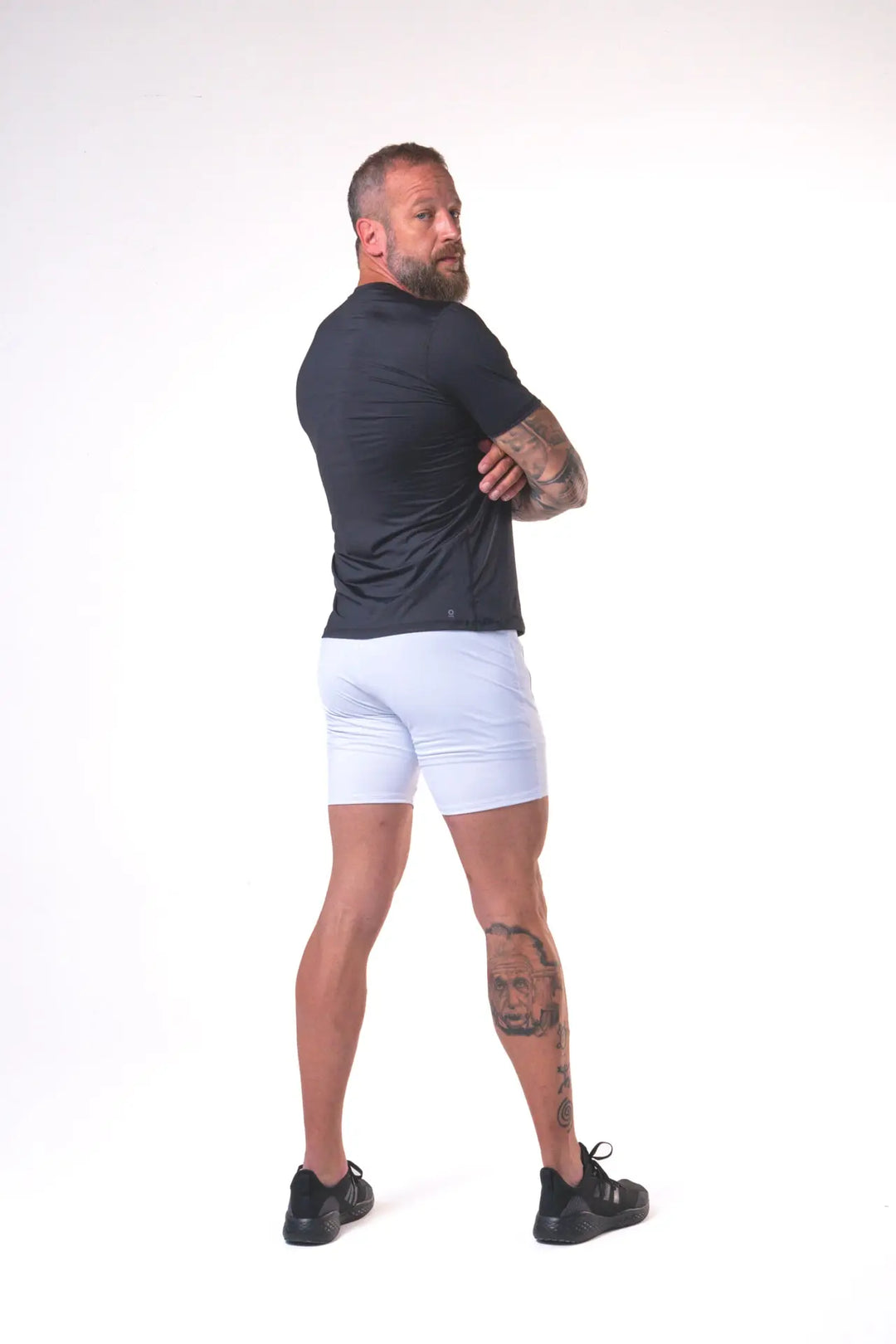 Man wearing the Diesel short functional athlete of color white#color_white